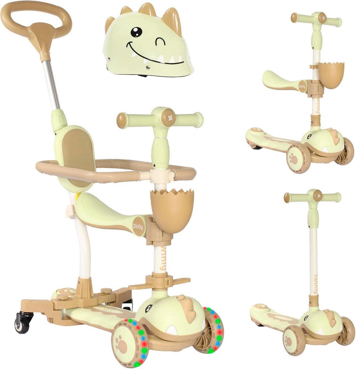 3-in-1 Loopfiets, Driewieler en Kinderstep met Helm (1-6 Jaar) (9101042791732)