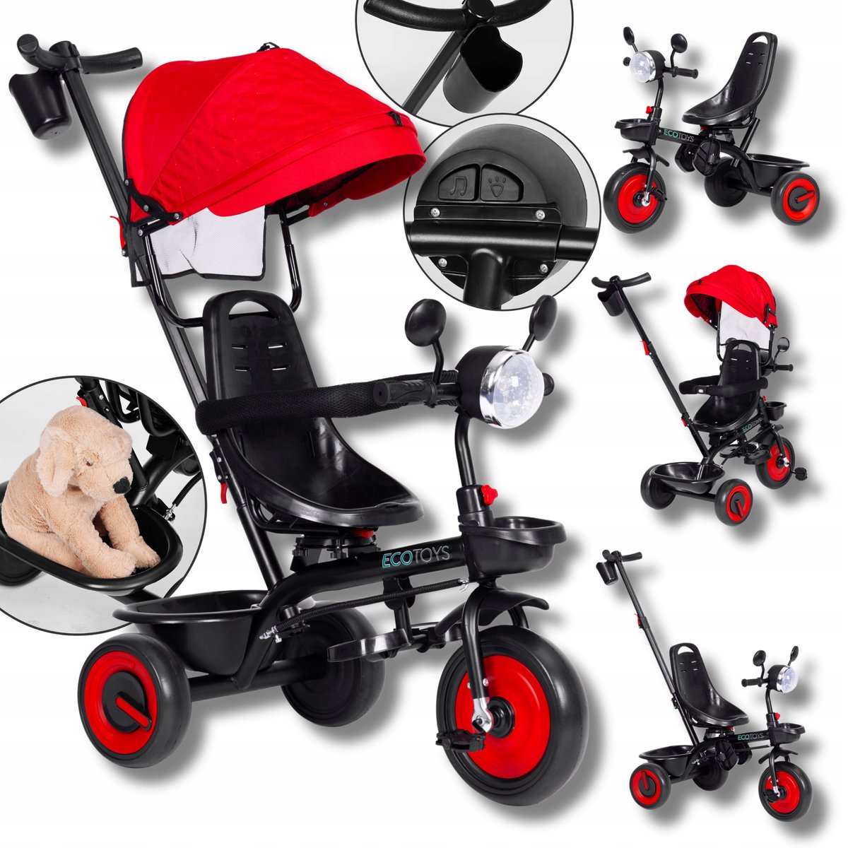 3-in-1 kinderdriewieler met 360° draaibaar zadel en duwstang (5906892719028)