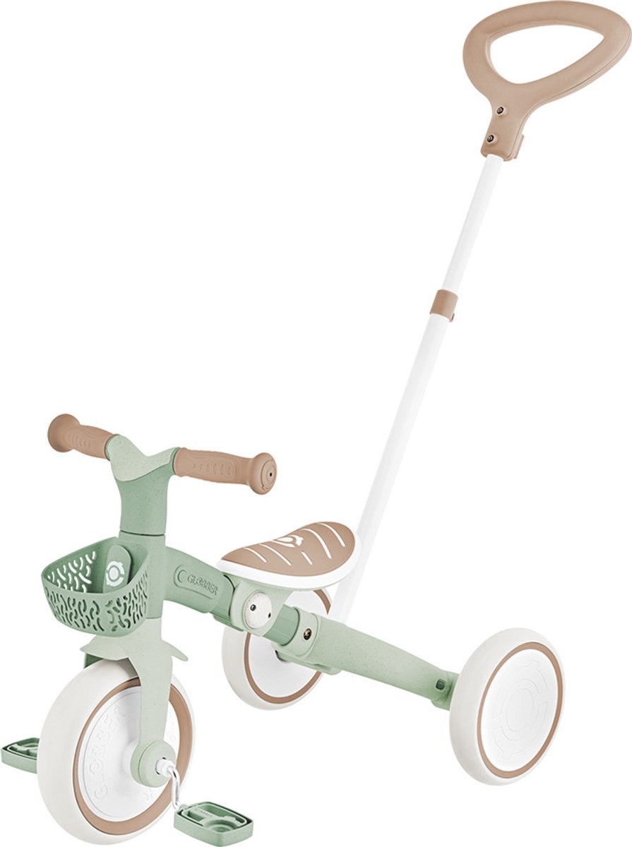 3in1 Driewieler en oefenfiets - Globber Learning Trike - 12 tot 36 maanden - Gerecycleerd kunststof - Sage groen (4895224412908)