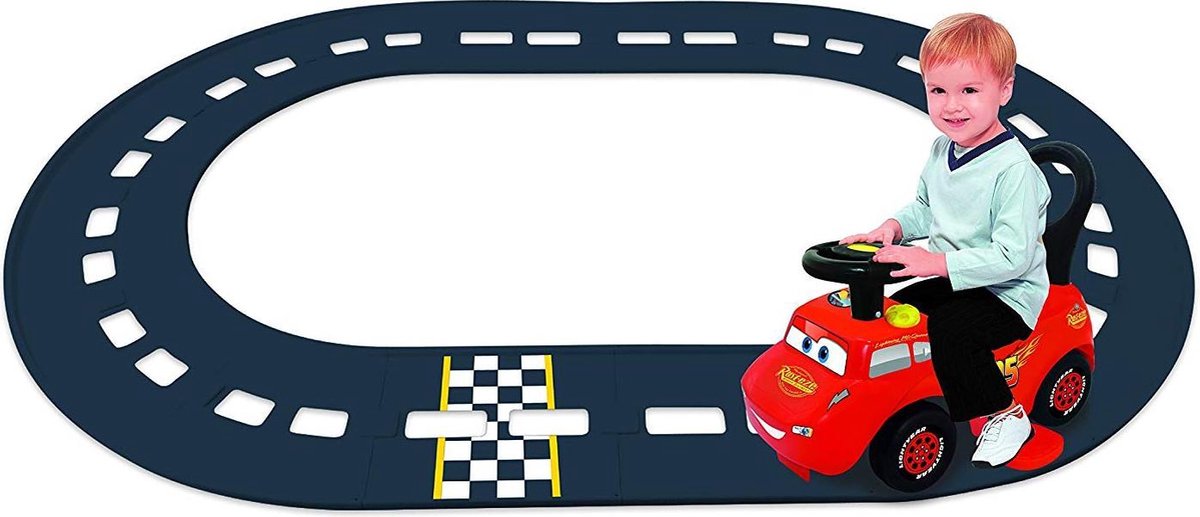 3in1 Loopauto Disney Cars McQueen Go-Go-Racer met spoor accuvoertuig of handmatig (0661148560025)