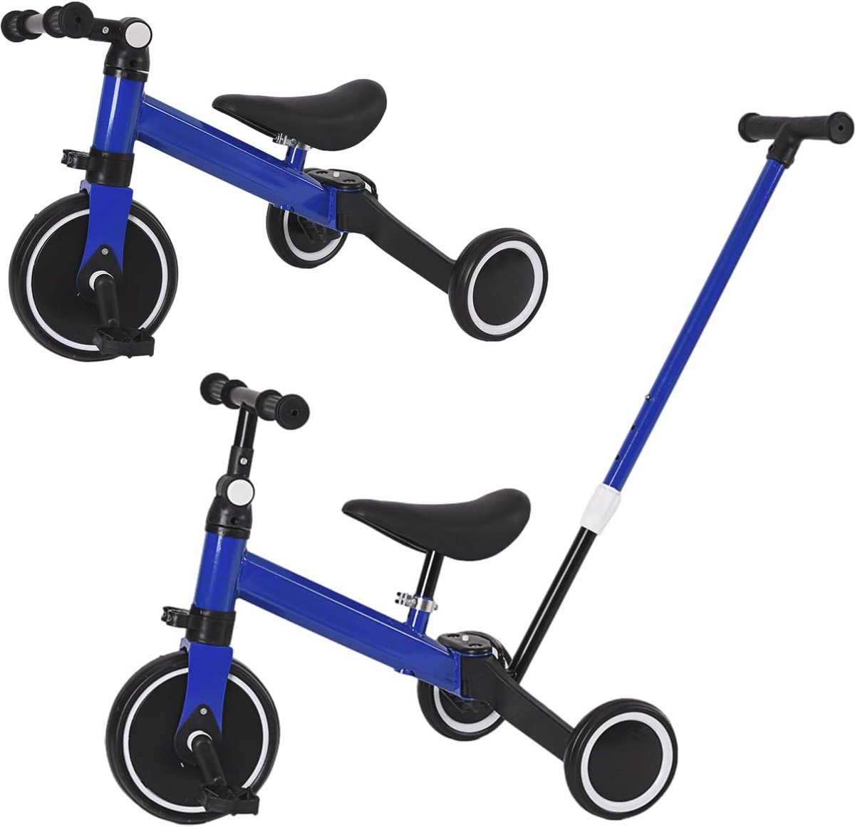 4-in-1 Evolutieve Driewieler voor Kinderen van 1-7 Jaar - Balansfiets met Afneembare Pedalen en Oudergreep (6154533291290)