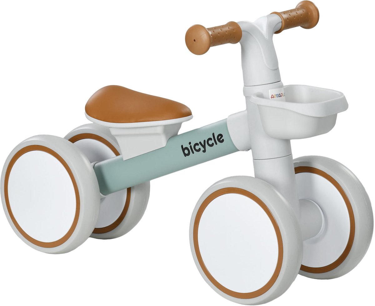 AIYAPLAY Kinderbalansfiets Aluminiumlegering, Kunststof 56L x 27B x 39H cm Groen+Wit (4255633576804)