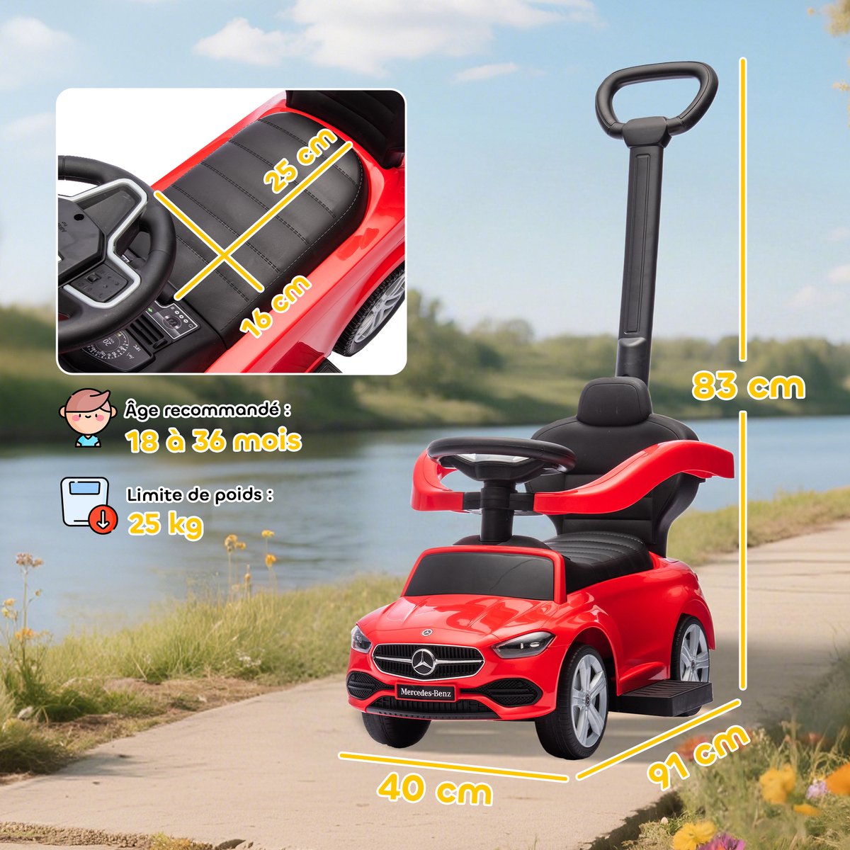 AIYAPLAY-Rijdbare schuifauto-PP-Rood (3662970381434)