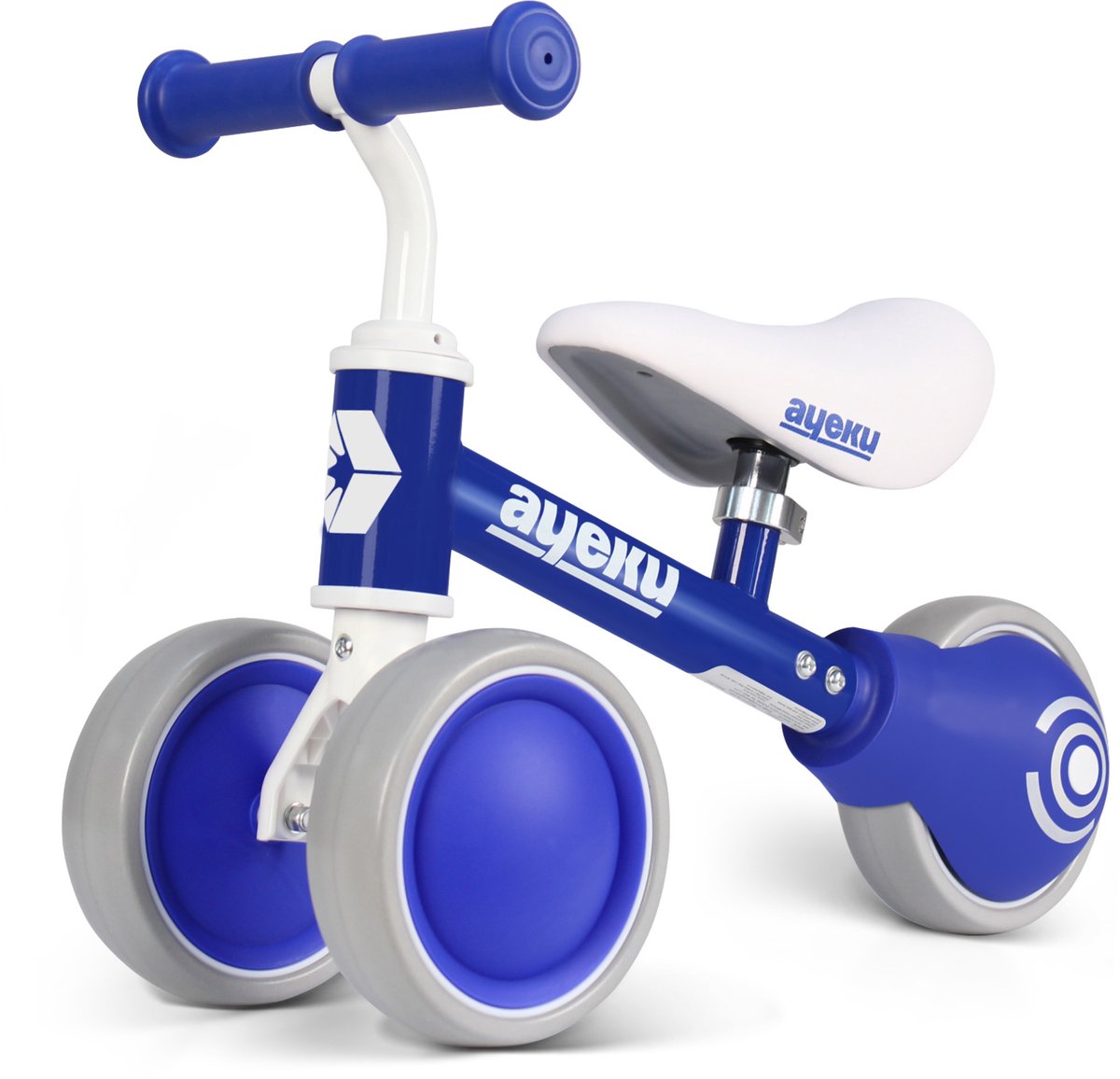 AyeKu Baby Peuter Loopfiets Stille Wielen Verstelbare Zitting, 1-3 jaar, Blauw (6972662680101)