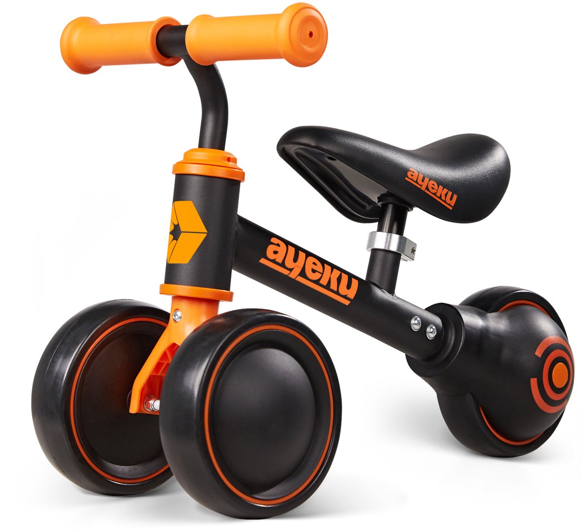 AyeKu Baby Peuter Loopfiets Stille Wielen Verstelbare Zitting, 1-3 jaar, Zwart (6972662680705)