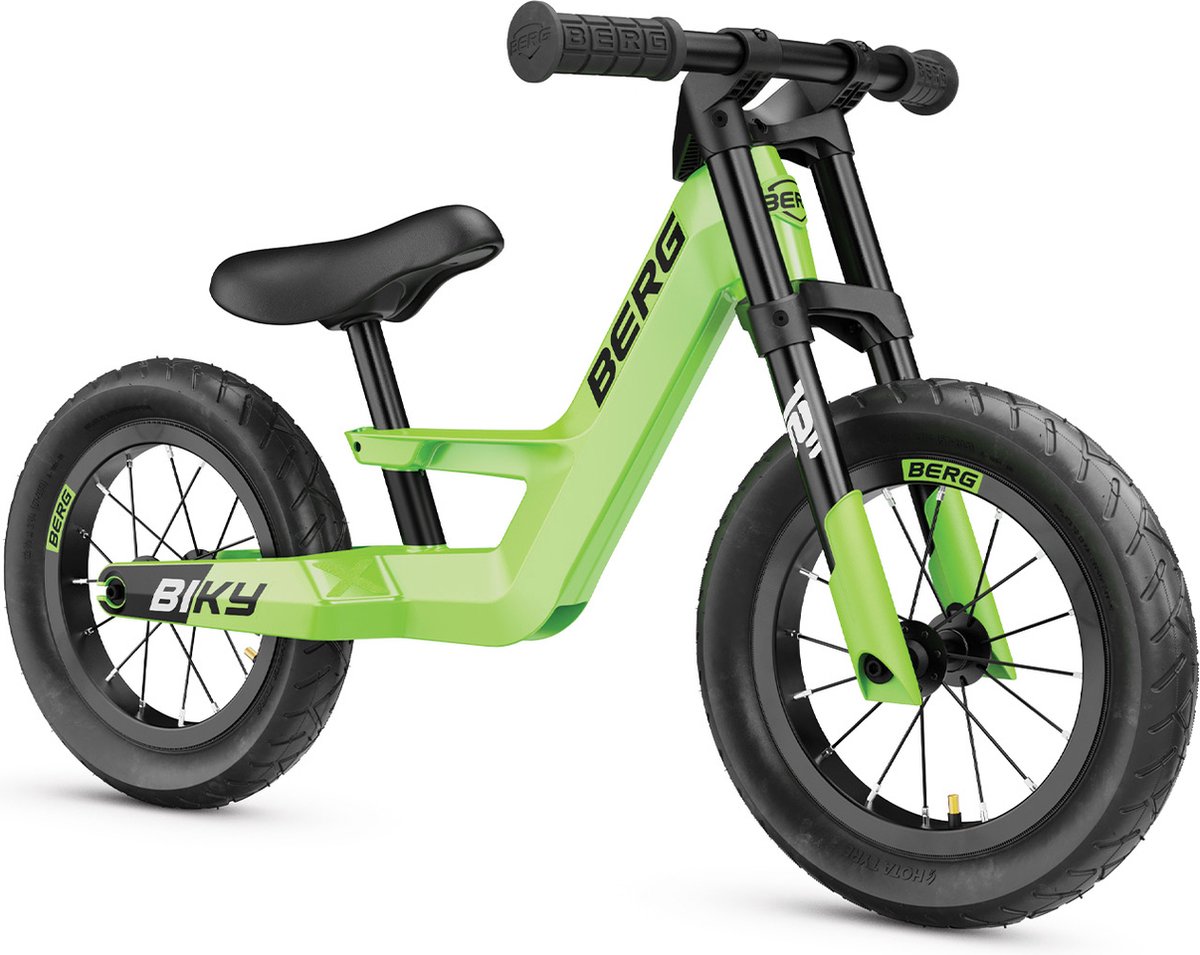 BERG Biky City Loopfiets - Lichtgewicht frame van magnesium - Verstelbaar zadel - 2 tot 5 jaar - Groen (8715839077759)