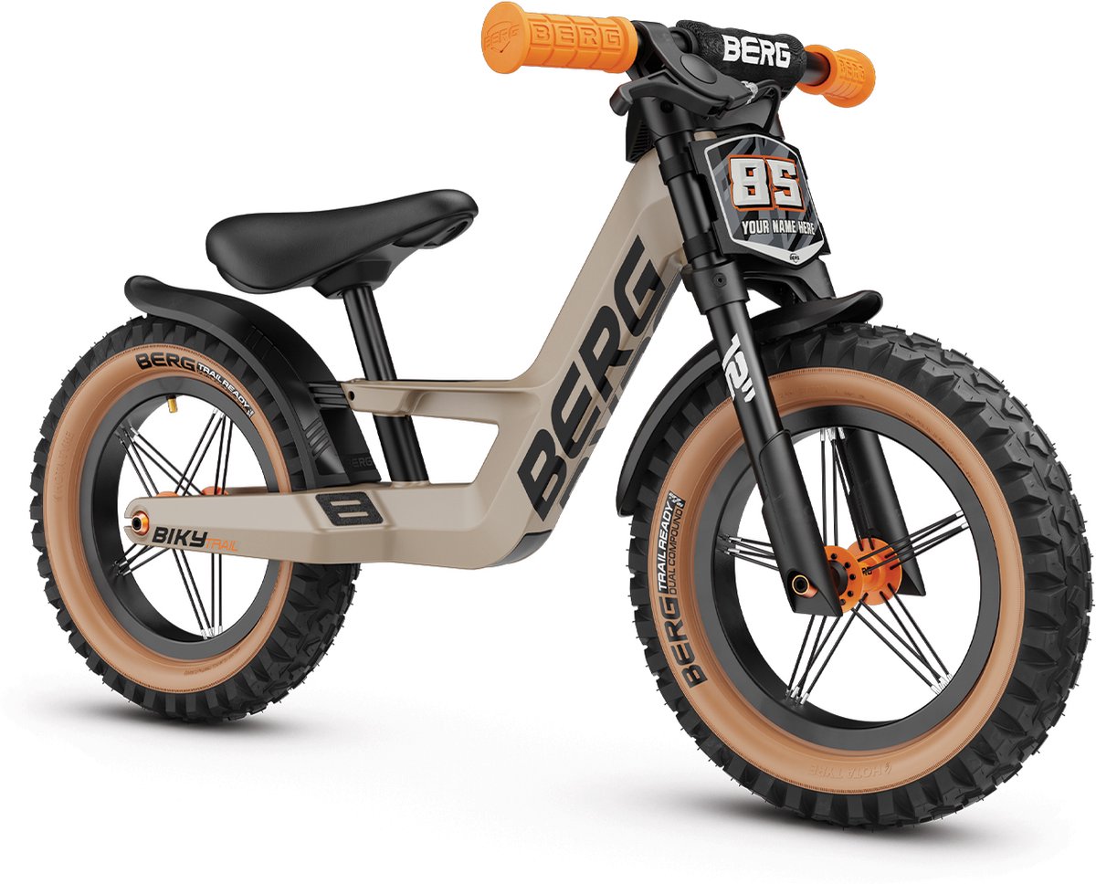 BERG Biky Trail Loopfiets - 12 inch - Lichtgewicht magnesium frame - Incl. Handrem - Verstelbaar zadel - 2 tot 5 jaar - Sand (8715839103373)