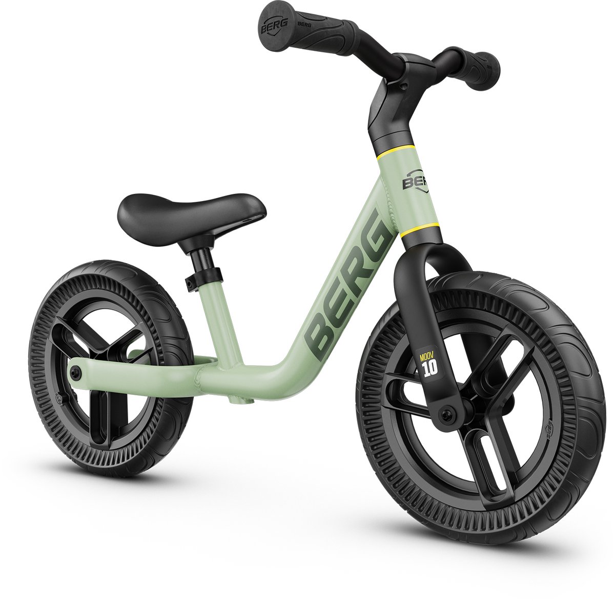 BERG MOOV10 Loopfiets - Vanaf 2 jaar - 10 inch - Lichtgewicht - Anti-lek EVA Banden - Verstelbaar Stuur en Zadel - Groen (8715839102482)