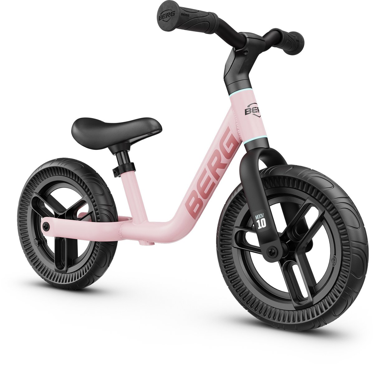 BERG MOOV10 Loopfiets - Vanaf 2 jaar - 10 inch - Lichtgewicht - Anti-lek EVA Banden - Verstelbaar Stuur en Zadel - Roze (8715839102499)