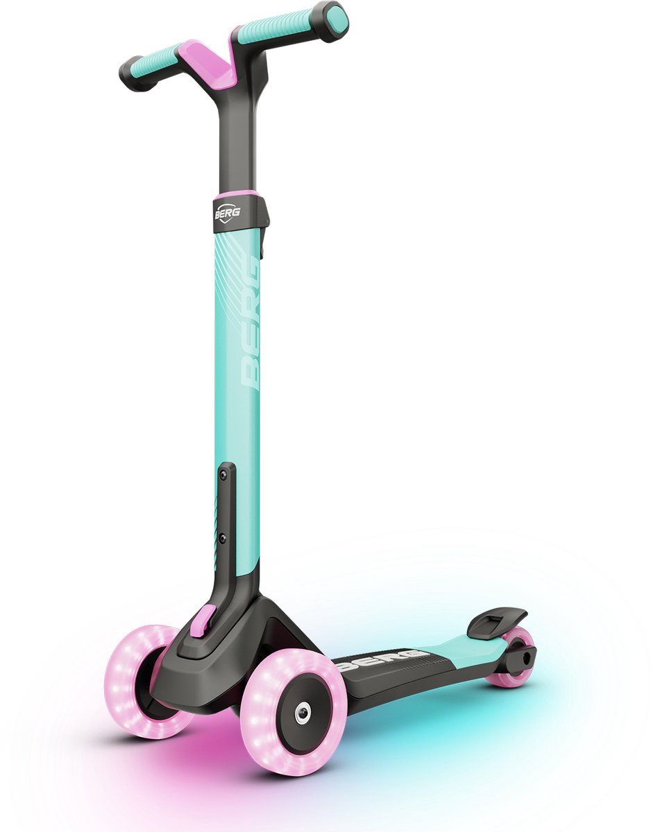 BERG Nexo - Kinderstep - 2 tot 12 jaar - Mint - Opvouwbaar - In hoogte verstelbaar - Incl. LED-deck + LED wielen (8715839090635)