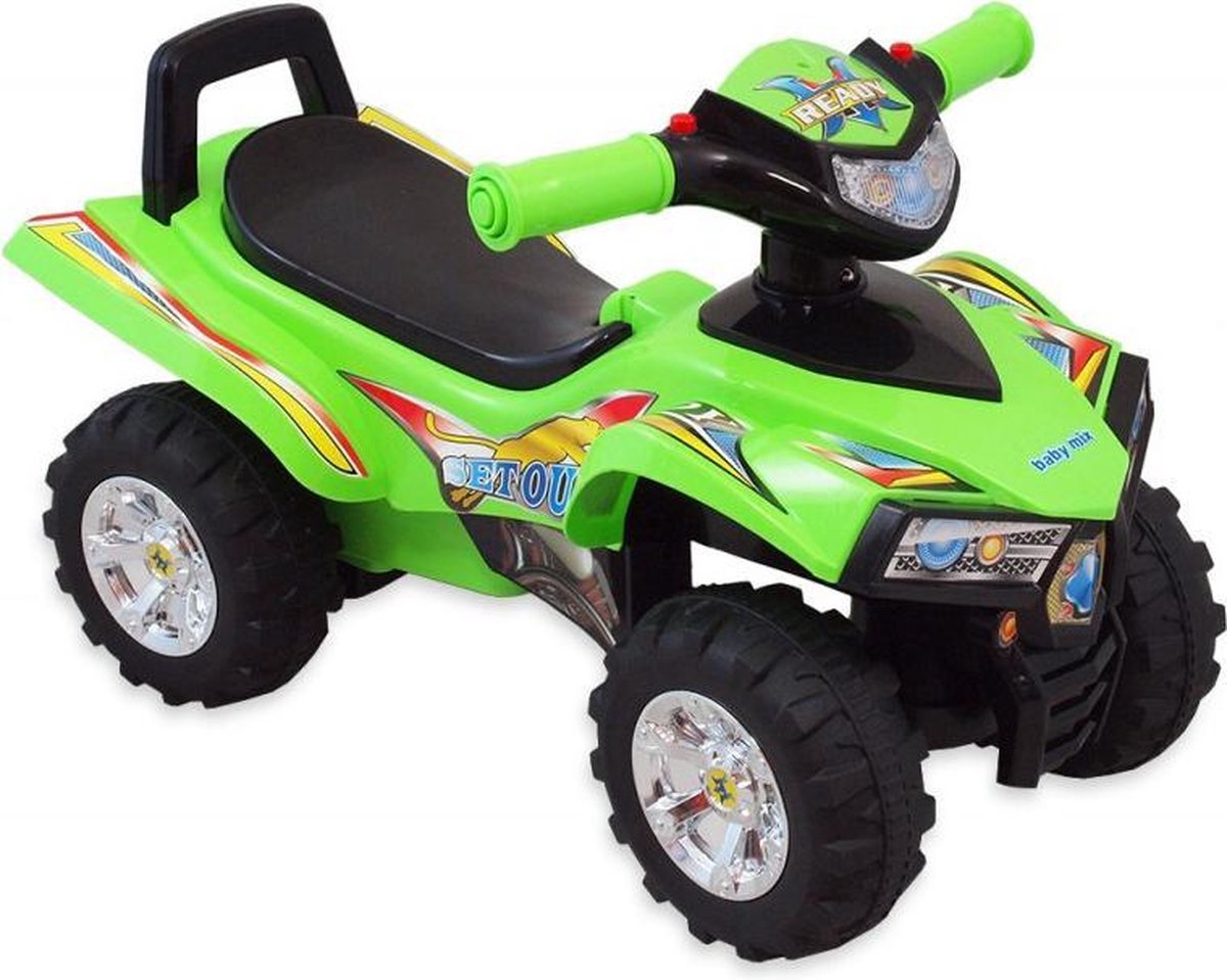Baby Mix - Loopquad Groen - Met Geluid en Licht - Vanaf 1 Jaar - Loopauto Kind - Quad Ride-on (5904378868864)