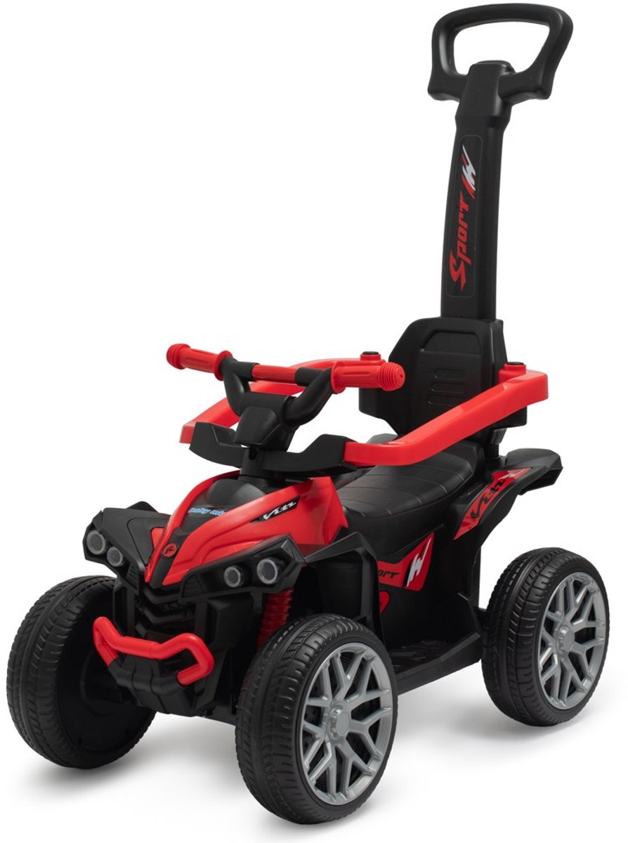 Baby Mix - Sporty - Kindervoertuig - Quad/ATV - Met Duwstang - Veiligheidsbeugel - Opstaande Rugleuning - Peuter Voertuig - Buitenspeelgoed - Duwvoertuig - Kinderscooter - Speelauto (8596164159392)