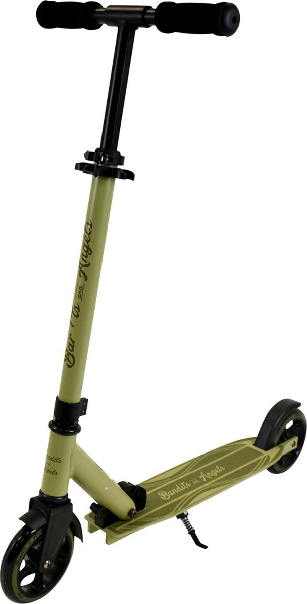 Bandits & Angels Kinderstep Aluminium Streetracer Retro Groen vanaf 4 jaar voor Jongens en Meisjes - Step voor Kinderen - Inklapbaar - Verstelbaar Stuur - Stepje met Voetrem (8719558088607)