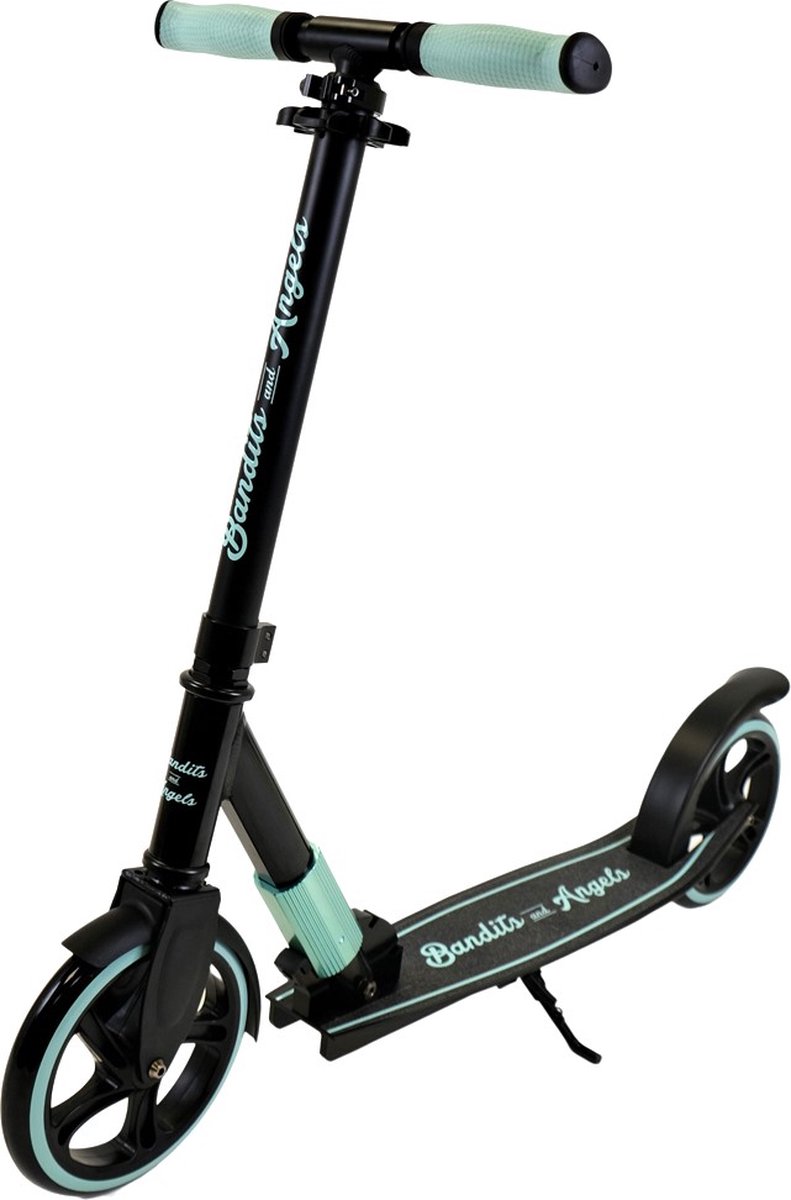 Bandits & Angels Kinderstep Black Racer 205 Mint Groen vanaf 5 Jaar voor Jongens en Meisjes - Step voor Kinderen - Inklapbaar - Verstelbaar stuur - Stepje met Voetrem (8719558088423)