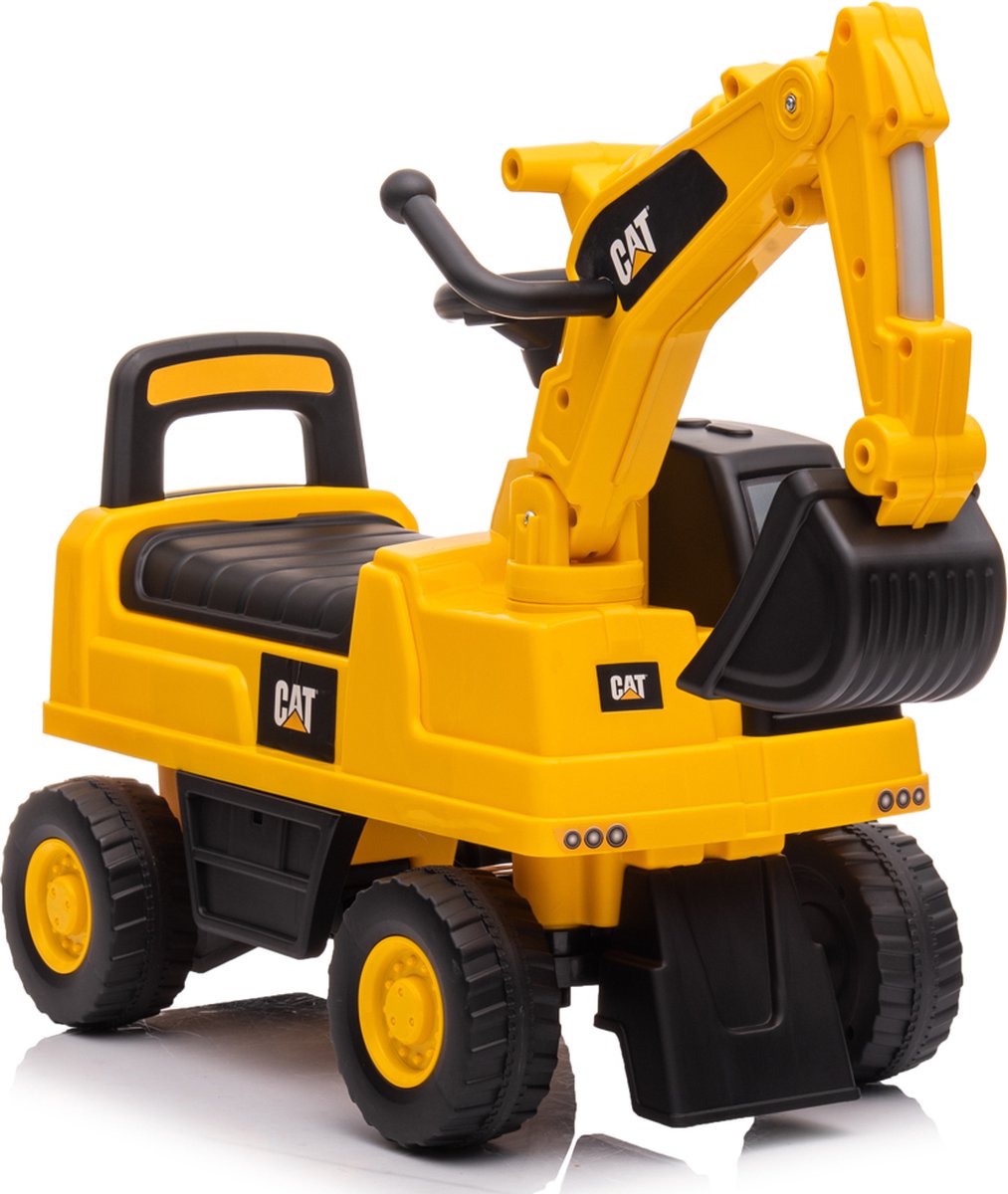 Bandits & Angels Loopauto CAT Graafmachine vanaf 1 jaar - Functionele Graafarm - Loopwagen Geel - Loopauto Voor Jongens - Caterpillar (8719558088669)