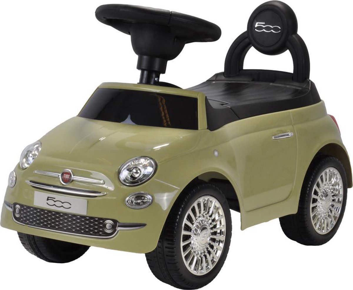 Bandits & Angels Loopauto Fiat 500 Retro Groen vanaf 1 jaar voor Jongens en Meisjes - Groene Loop Auto voor Kinderen - met Claxon - voor Binnen en Buiten (8719558085637)