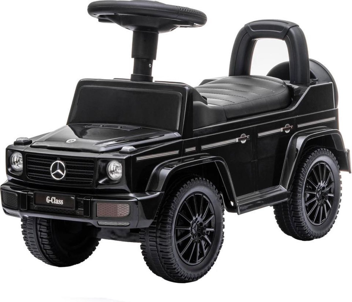 Bandits & Angels Loopauto Mercedes Benz G350D Zwart vanaf 1 jaar voor Jongens en Meisjes - Stimuleert Motorische Vaardigheden - Loopwagen 24 cm - Zwarte Loop Auto (8719558085101)