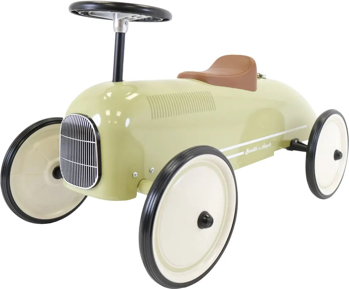 Bandits & Angels Metalen Loopauto Oldtimer Retro Groen vanaf 1 Jaar voor Jongens en Meisjes - Loop Auto voor Kinderen Retro Green - voor Binnen en Buiten (8719558087419)