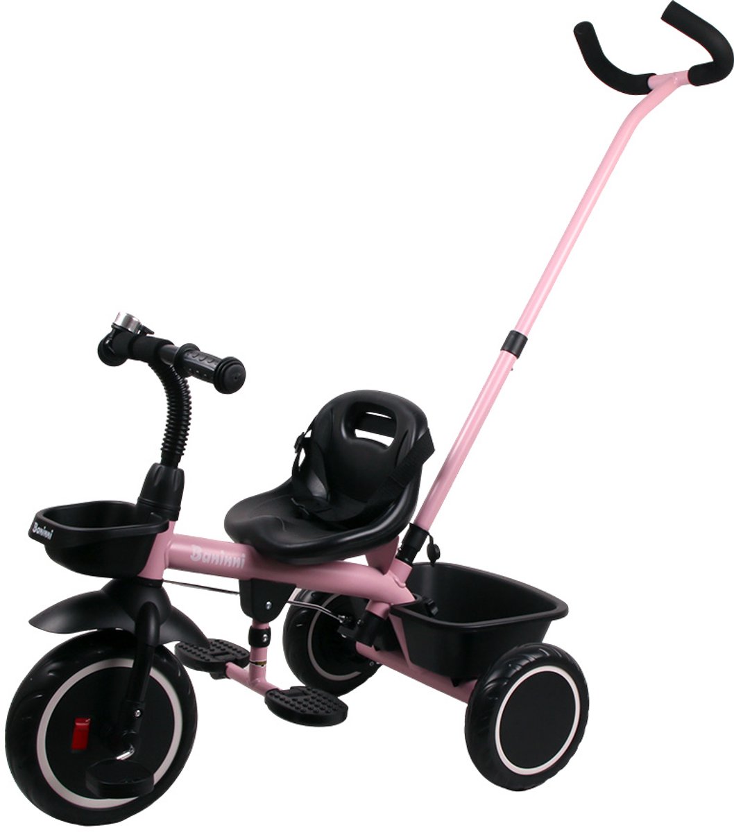 Baninni Driewieler met Duwstang Cara Roze (5404016494894)