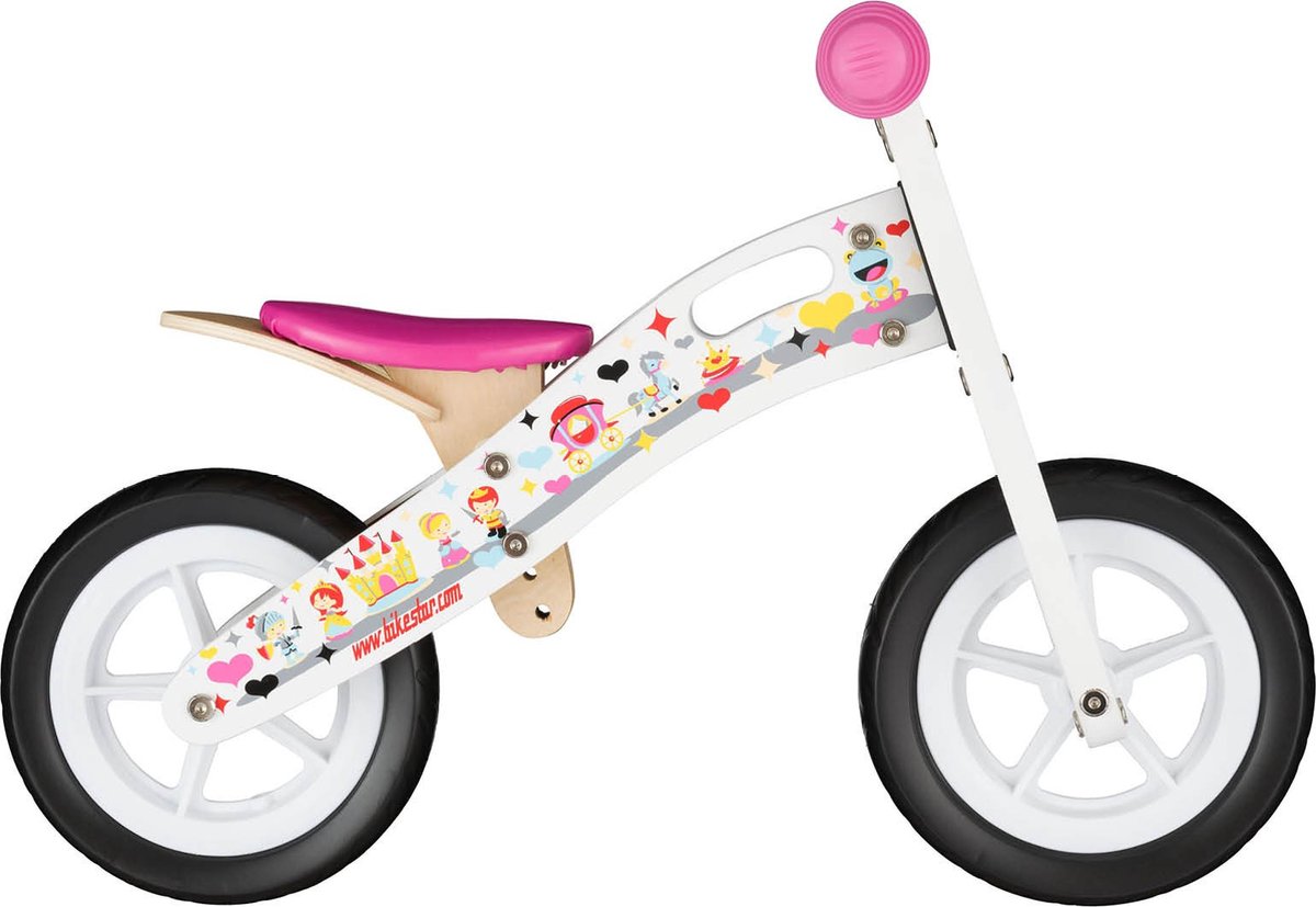 Bikestar, houten loopfiets, 10 inch wielen, prinses (4260184712137)