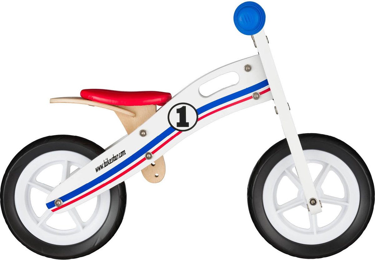 Bikestar, houten loopfiets, 10 inch, wit (4260184712151)
