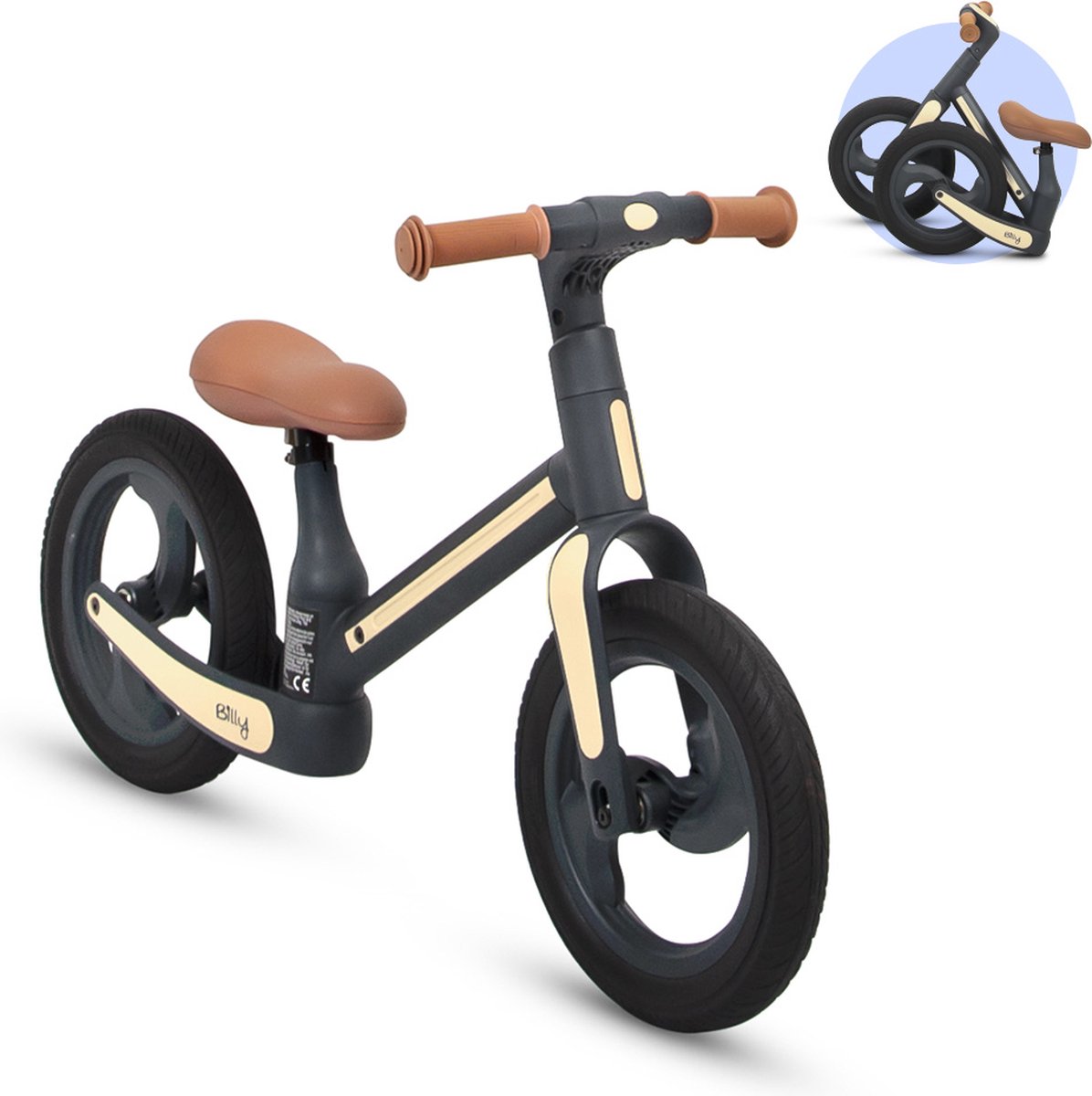 Billy Opvouwbare Loopfiets 2 - 5 Jaar Camini Grijs (5404016475022)
