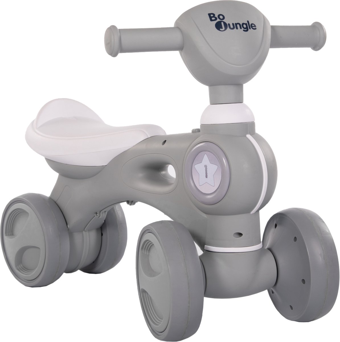 Bo Jungle - Loopfietsje Baby - Loopwagen peuter - Babywalker - licht en muziek - Stabiel - Bike Jumpy Grijs (1703739200305)