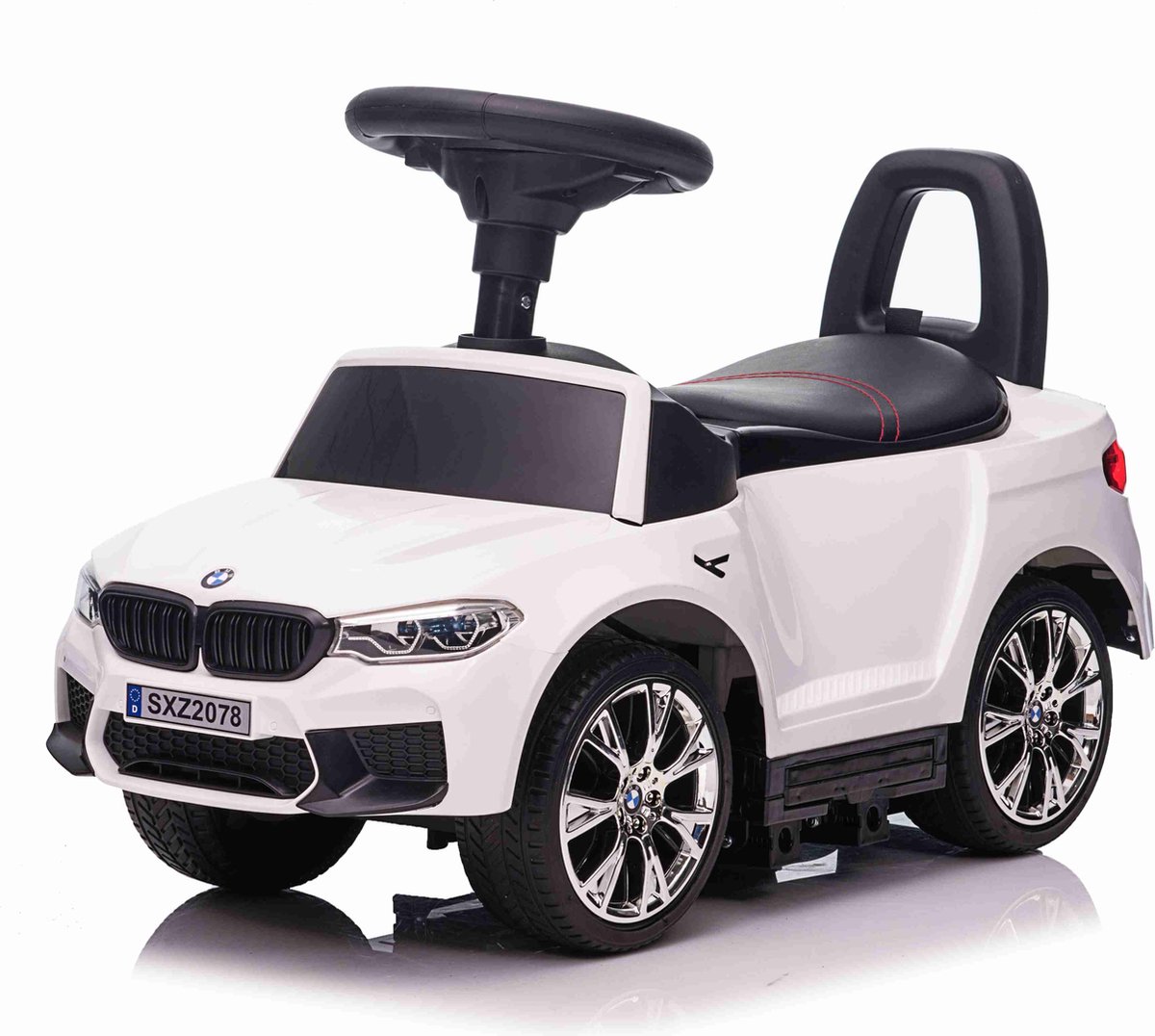 Bogi luxe loopauto - loopwagen - Babywalker - BMW M5 - Leren zitje - Luxe uitvoering - Goede kwaliteit - Wit (8785294034628)