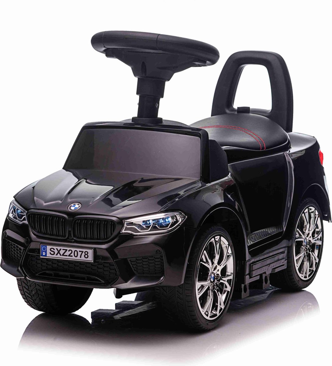 Bogi luxe loopauto - loopwagen - Babywalker - BMW M5 - Leren zitje - Luxe uitvoering - Goede kwaliteit - Zwart (8785294034598)