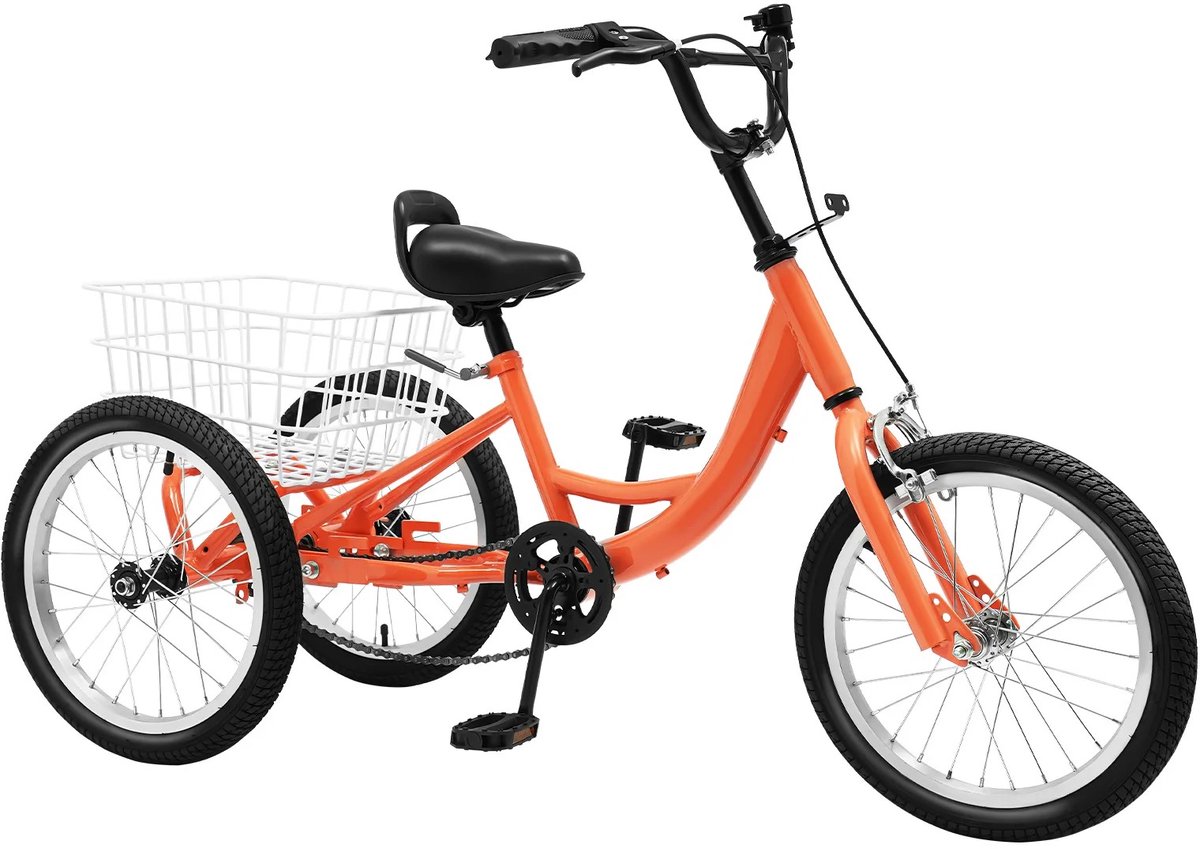 Boleen - Kinder Driewieler - driewielers - Met Mandje - 16 Inch - Oranje (8721264974532)