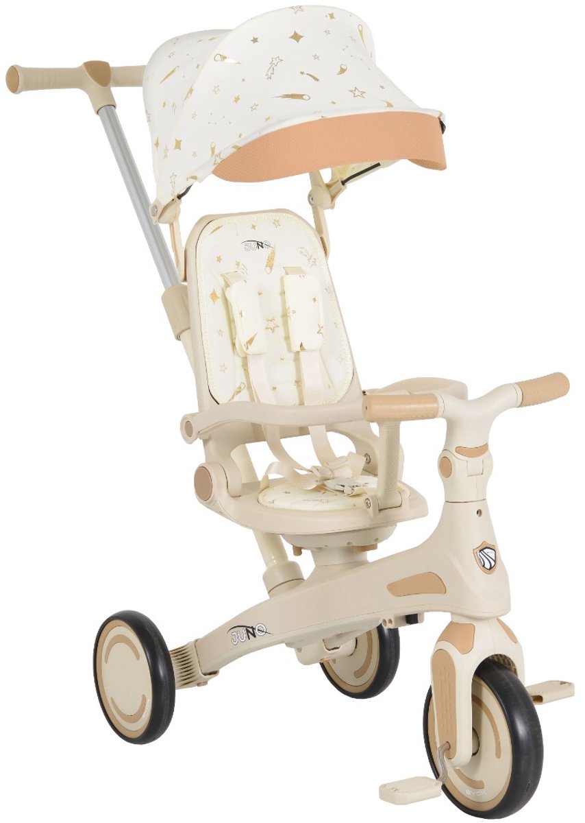 Byox Juno Beige 1-5 jaar Driewieler met Duwstang (3800146231705)