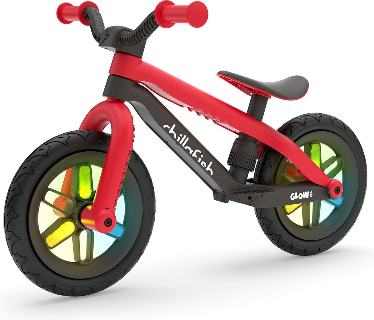 Chillafish BMXie Glow Red - Loopfiets - 2-5 Jaar - 12 inch - LED lichtjes (5425029652484)