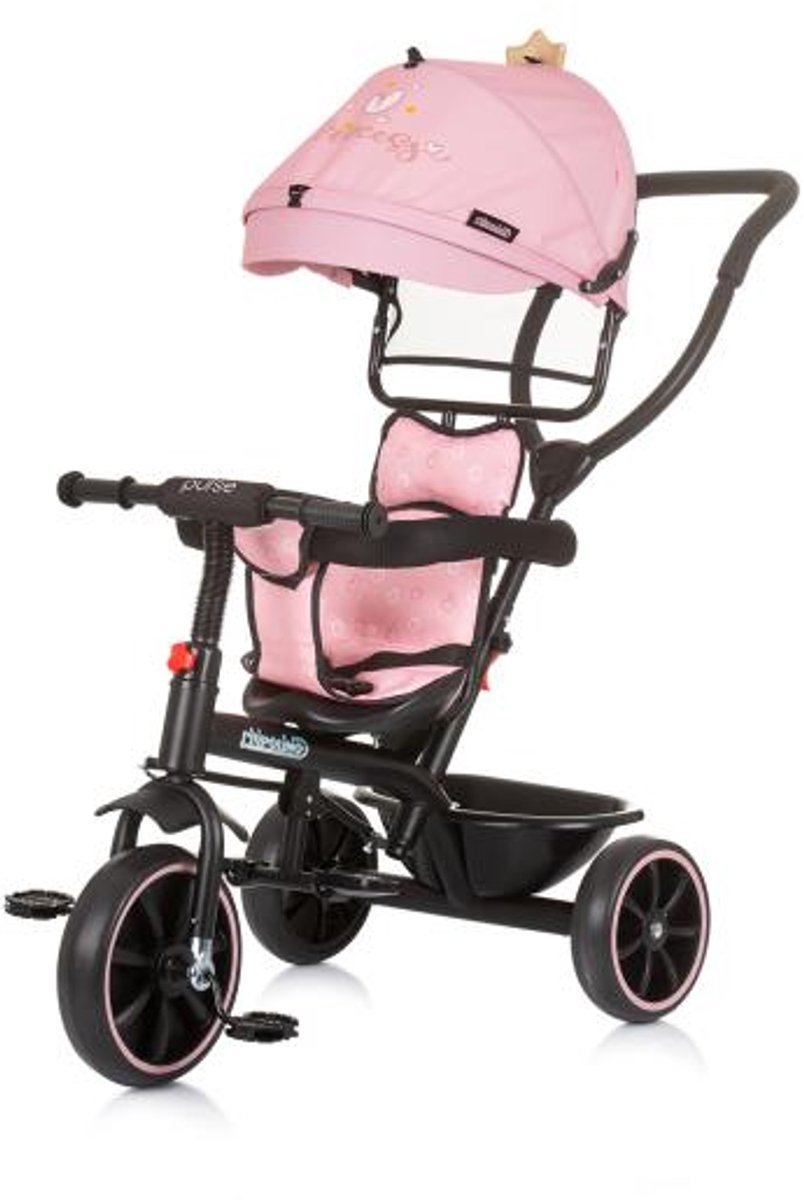 Chipolino Driewieler Pulse - Driewieler - Met duwstang - Opbergmand - Inklapbare kap - Princess (3800931057046)