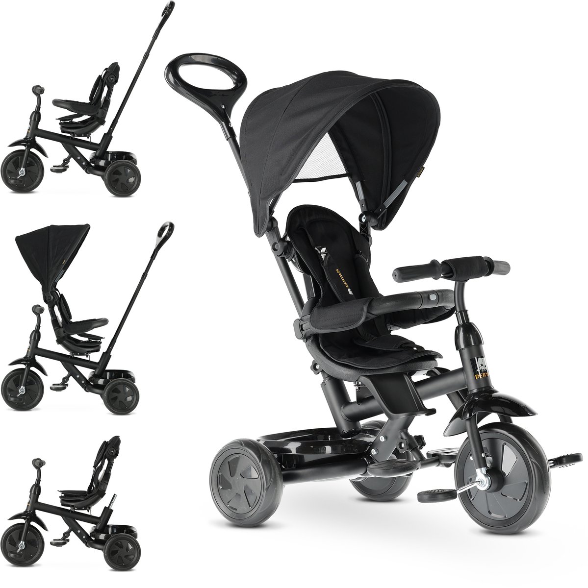 Deryan Adventurer Driewieler - Zwart (8720865676821)