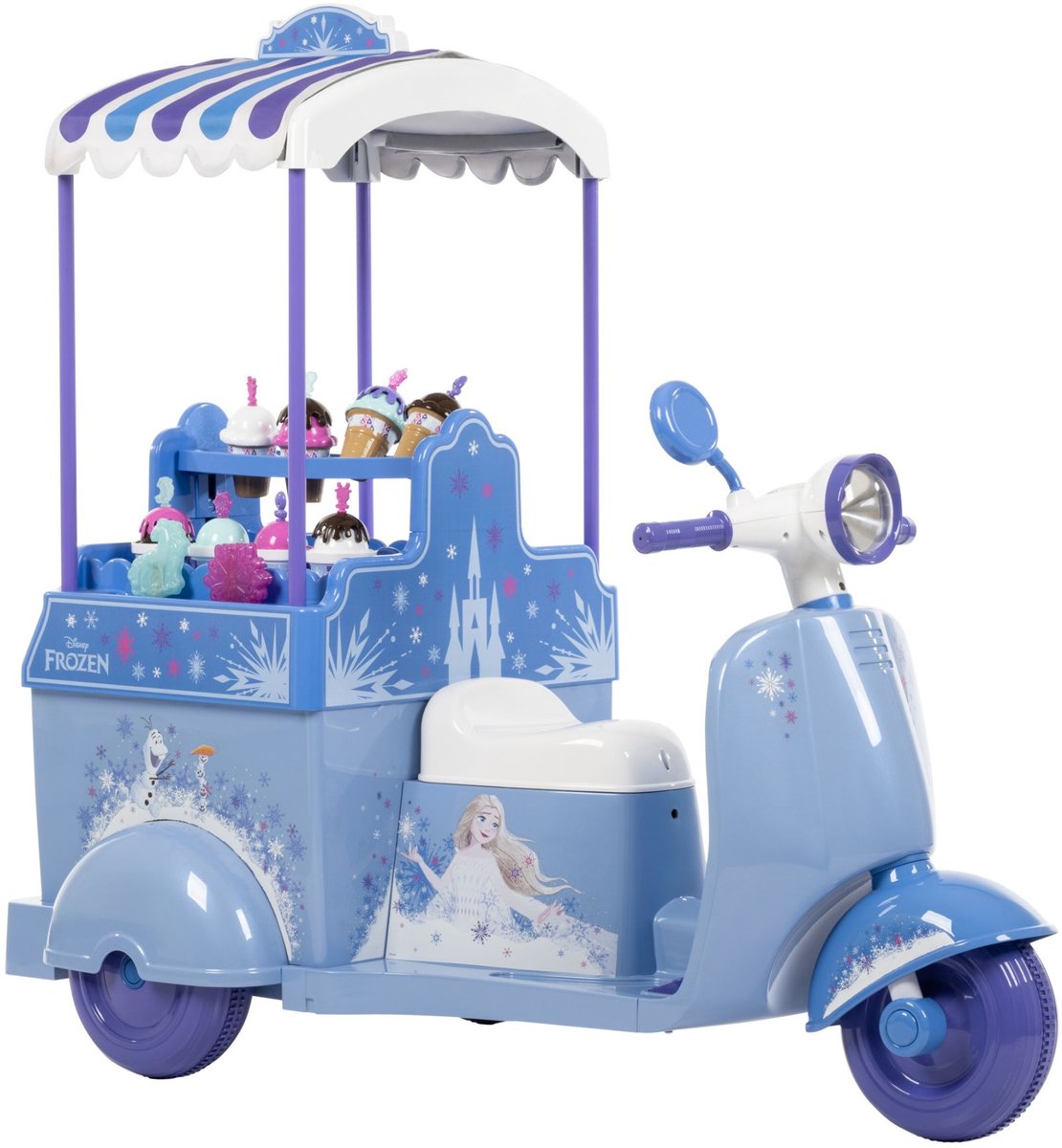 Disney Frozen IJskar - Elektrische IJscokar met Licht & Geluid - Inclusief Accessoires - 7.2V (0324471735590)