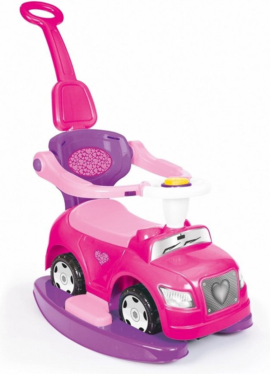 Dolu Eenhoorn Loopauto met Duwstang Roze (8690089025371)