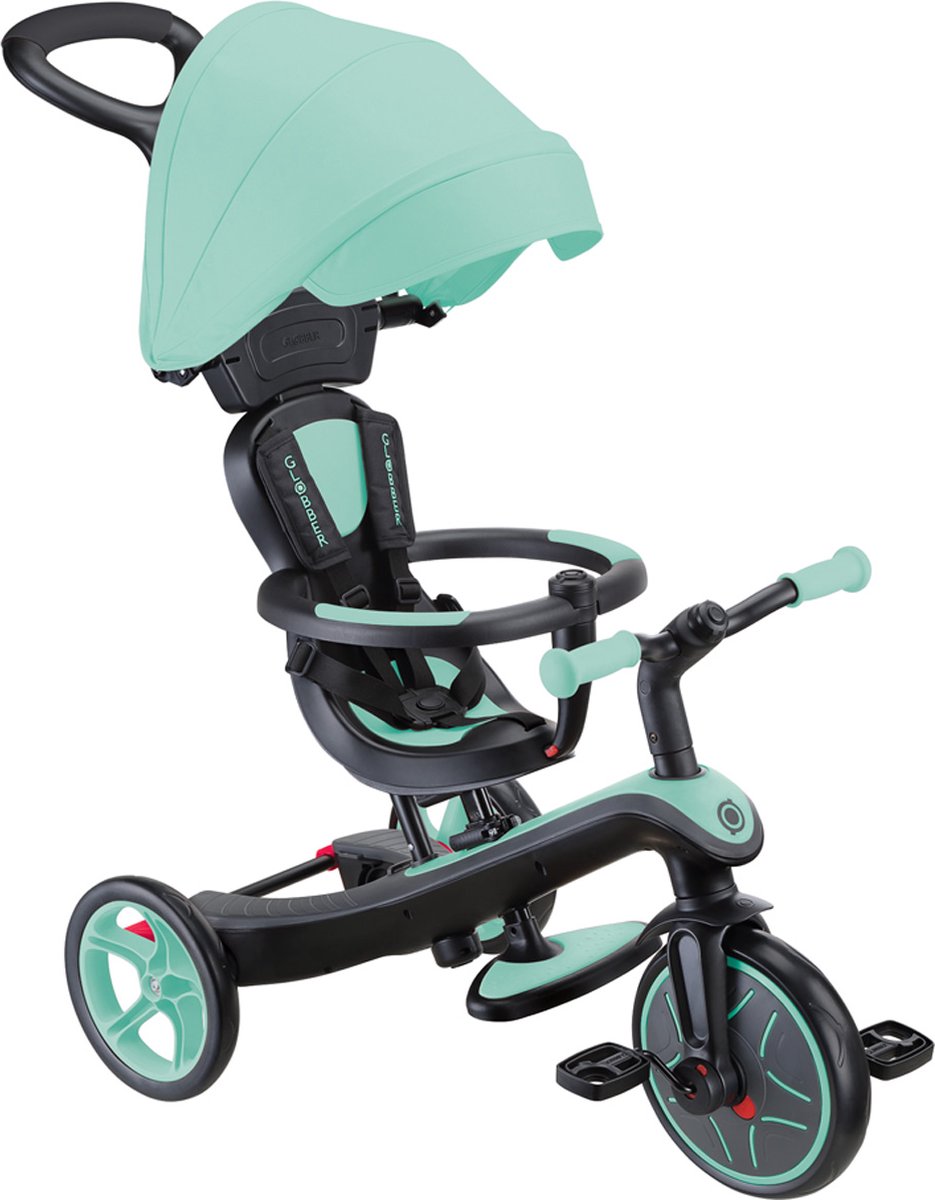 Driewieler - Globber Trike 4 in 1 in Mint - munt - 4in1 converteerbaar - met duwstang - vanaf 10 maanden tot 5 jaar (4895224411604)