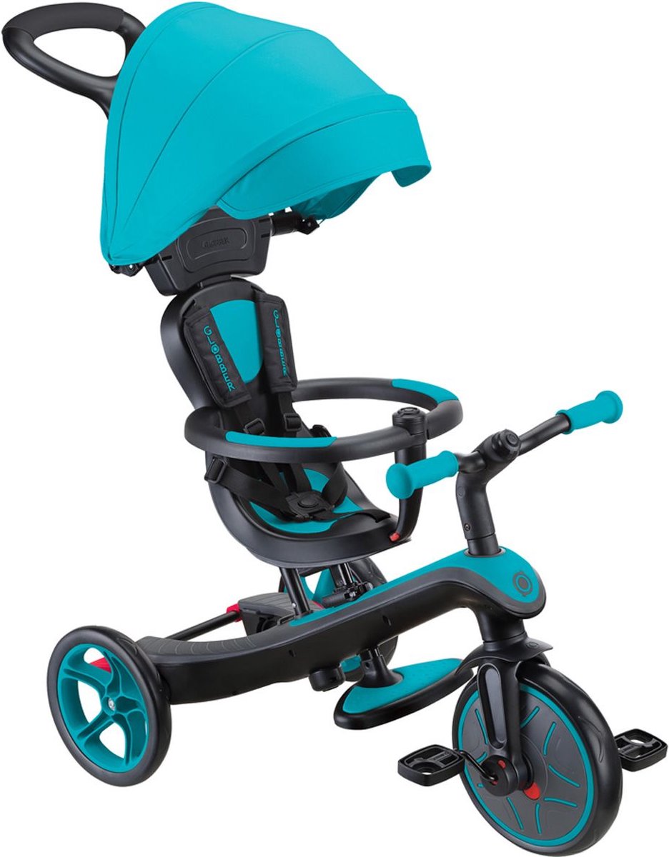 Driewieler - Globber Trike 4 in 1 in Teal - groen blauw - 4in1 converteerbaar - met duwstang - vanaf 10 maanden tot 5 jaar (4895224411574)