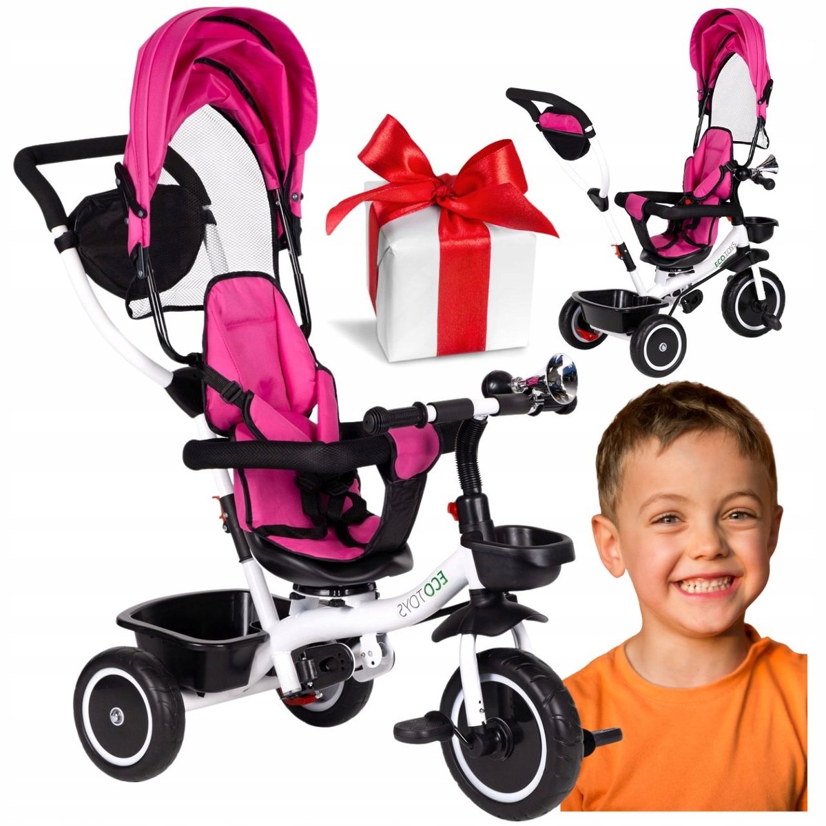 Driewieler Kinderfiets met Pedaal & Duwstang - 360° Zitje (5906892740855)