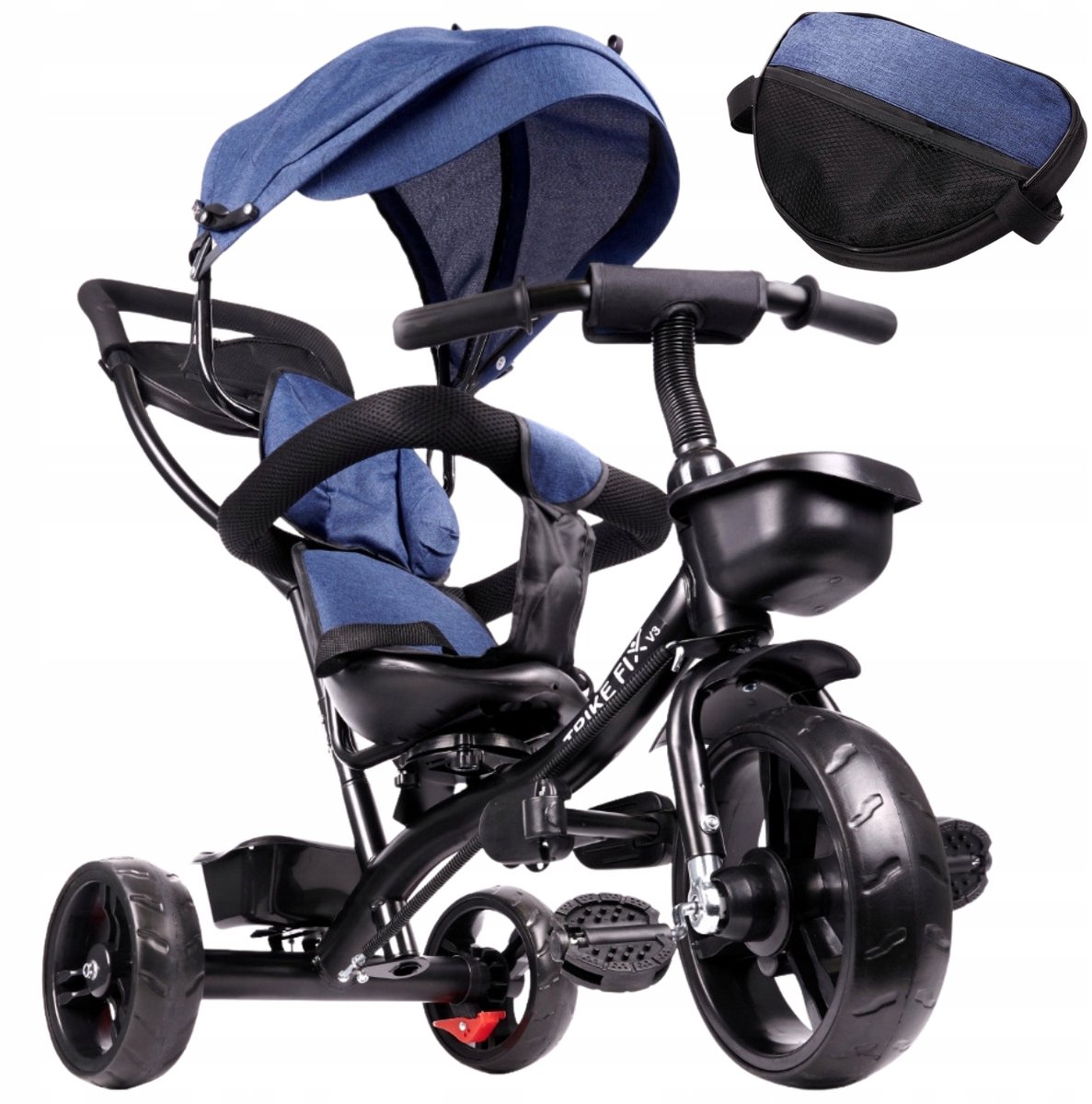 Driewieler Kinderloopfiets 360° Draaibaar Opvouwbaar Blauw (5907684126987)