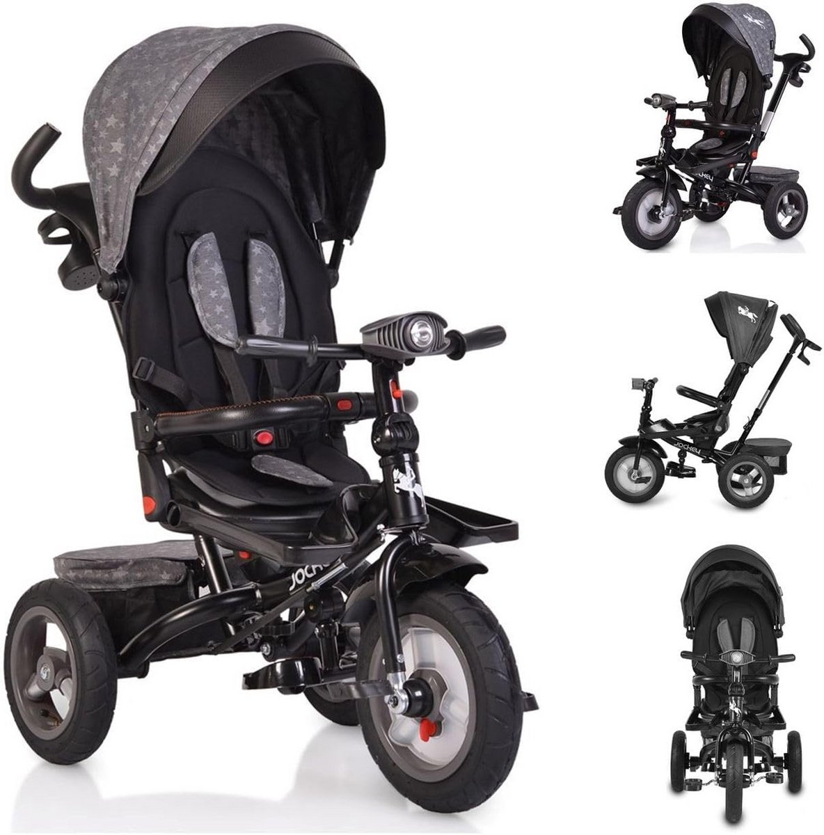 Driewieler met Muziekfunctie en Verstelbare Duwstang voor Kinderen van 1 tot 6 Jaar (9101045926131)