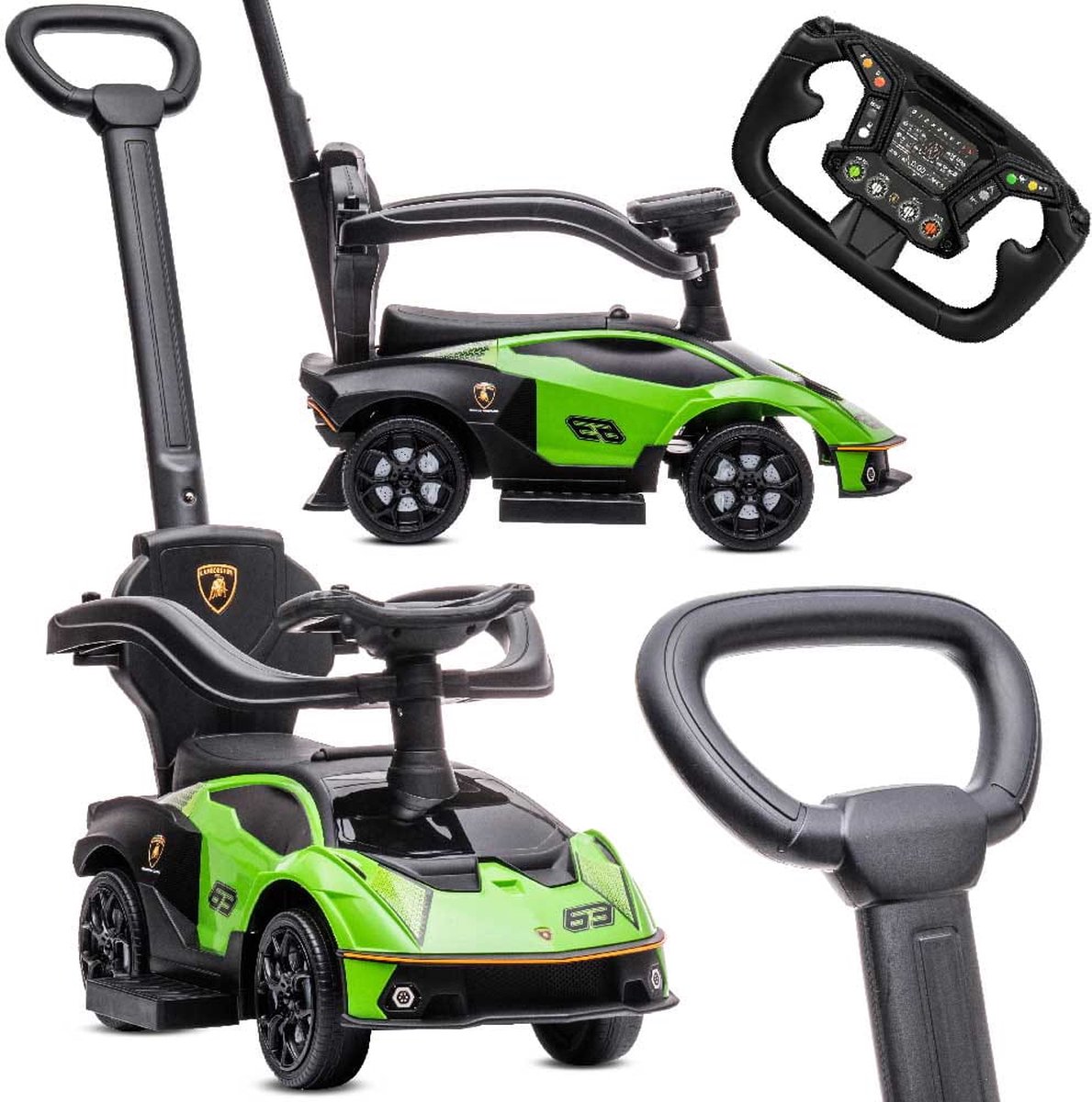 Duwauto voor kinderen, Loopauto vanaf 1 jaar met duwstang, kinderauto Essenza SCV12, Aauto kinderen (Groen) (5907478641689)