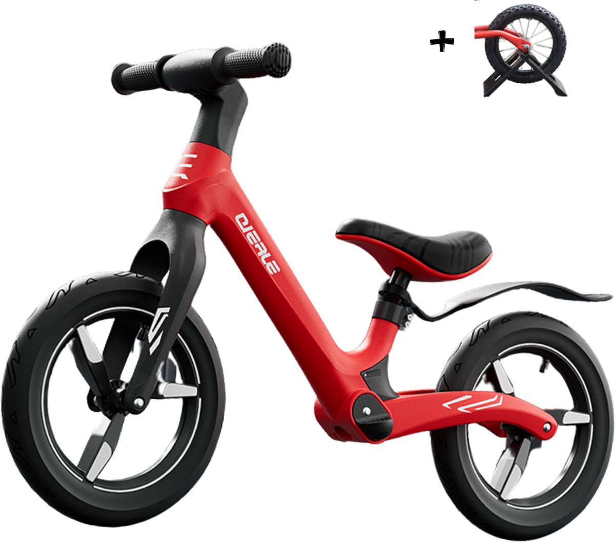 E-shop4u® - Loopfiets Cierle 12inch - 2 jaar, 3 jaar en 4 jaar - Luchtbanden - Stoere Loopfiets voor Kinderen - Duurzame Frame - Rood (8785291749044)