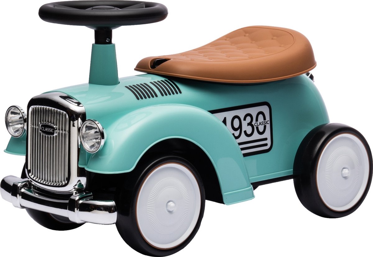 Eco Toys - Retro Loopauto - Stonegreen - Met Claxon & Opbergruimte - Lekvrije EVA Banden - Vanaf 18 Maanden - Max. 25 kg (8721003401992)