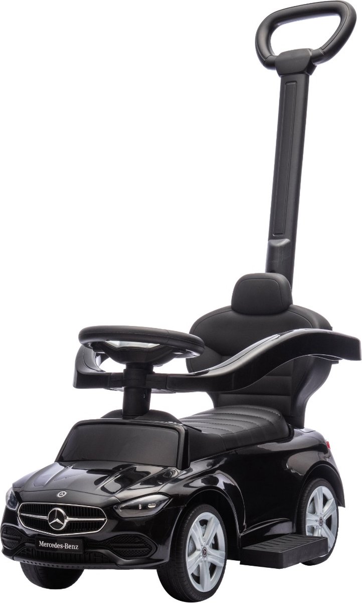 Eco Toys Zwart Mercedes Benz Loopauto met Duwstang (8721003403422)