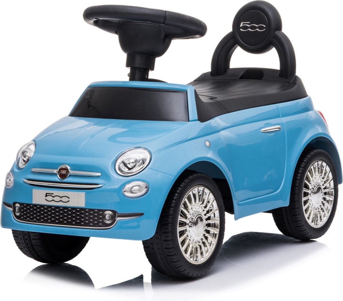 Fiat 500 Kindervoertuig vanaf de leeftijd van 12 maanden, loopauto, ride on, babyauto, loopstoeltje met claxon en motorgeluiden (Blauw) (5907478641900)