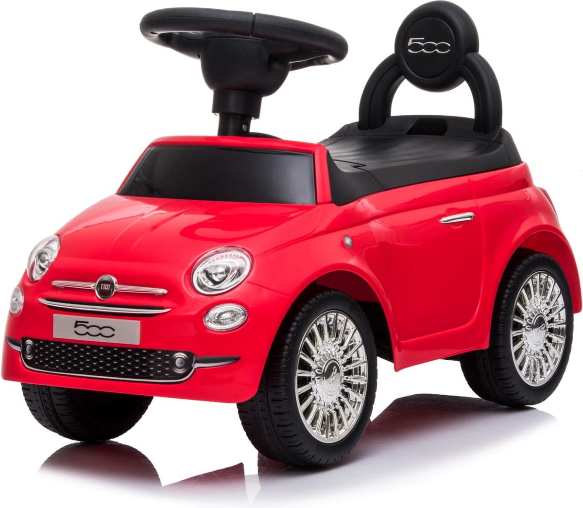 Fiat 500 Kindervoertuig vanaf de leeftijd van 12 maanden, loopauto, ride on, babyauto, loopstoeltje met claxon en motorgeluiden (Rood) (5907478641887)