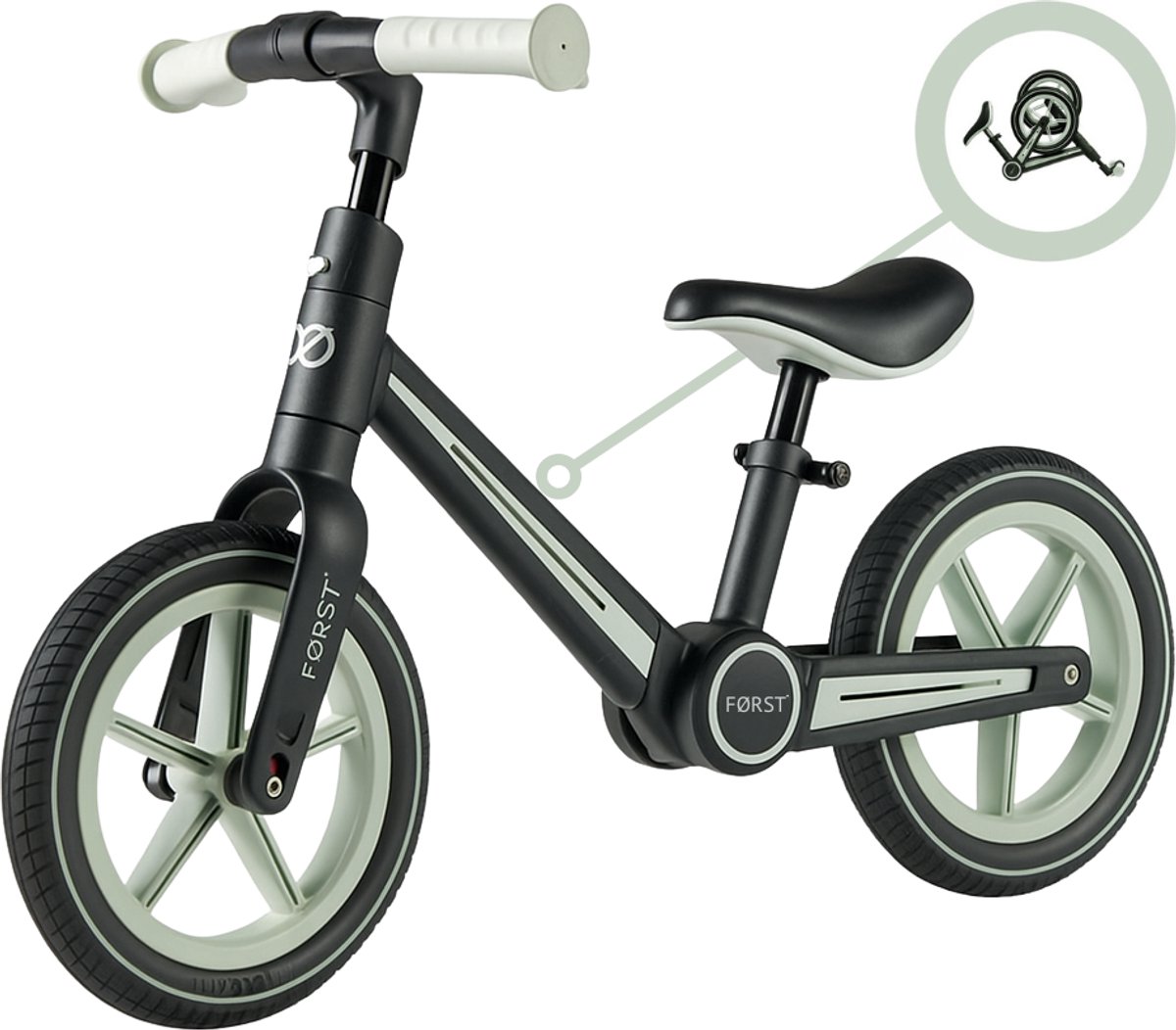 Først Loopfiets 2 Jaar - Balance Bike - Loop Fiets - Speelgoed Vanaf 2 Jaar - Jongens & Meisjes - Opvouwbaar - Mintgroen (6097553461451)