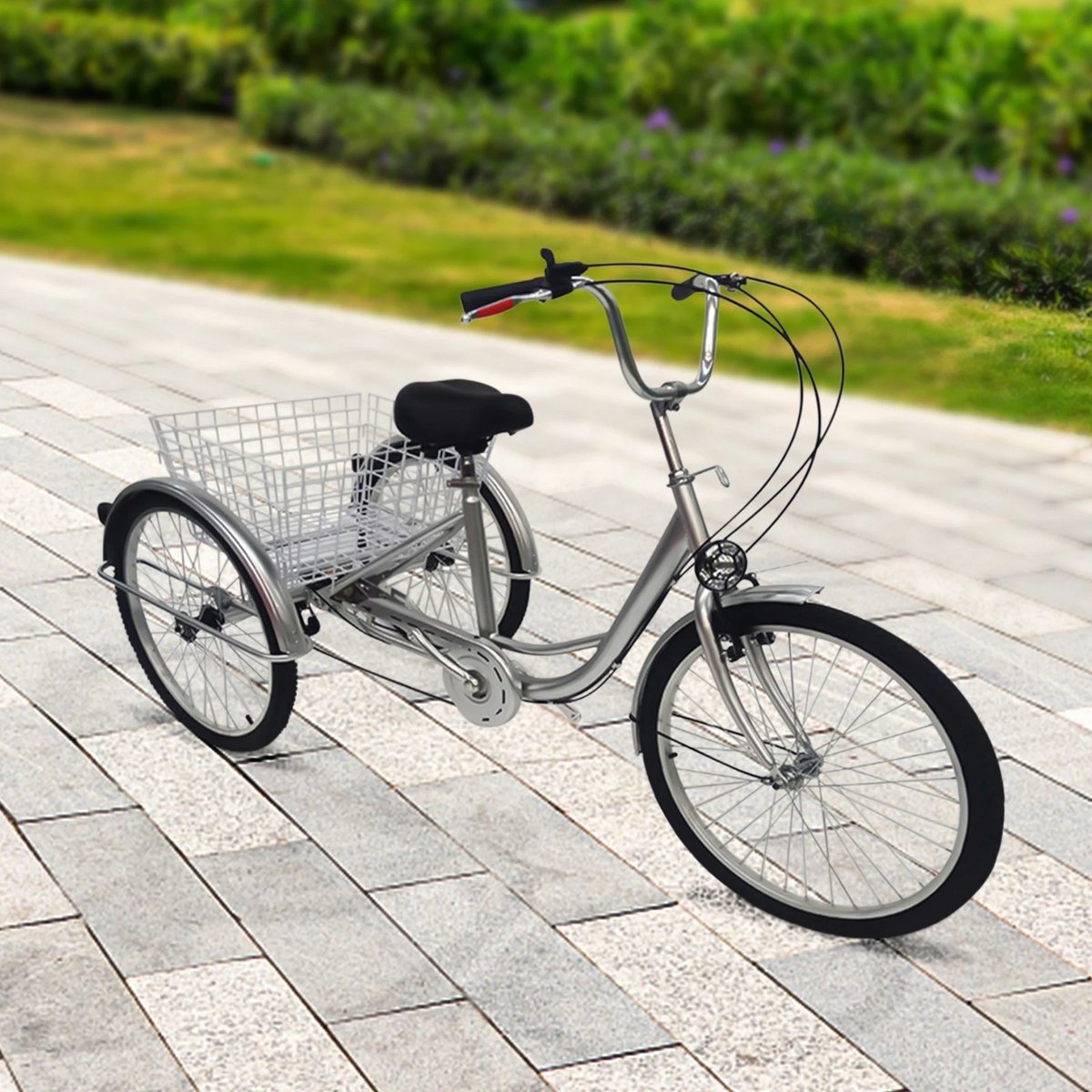 Gran VidaÂ® - Driewieler - 24 Inch - 6 Versnellingen - Inclusief Mand - Veiligheidsverlichting - Comfortabel Verstelbaar Stuur (6150719841891)