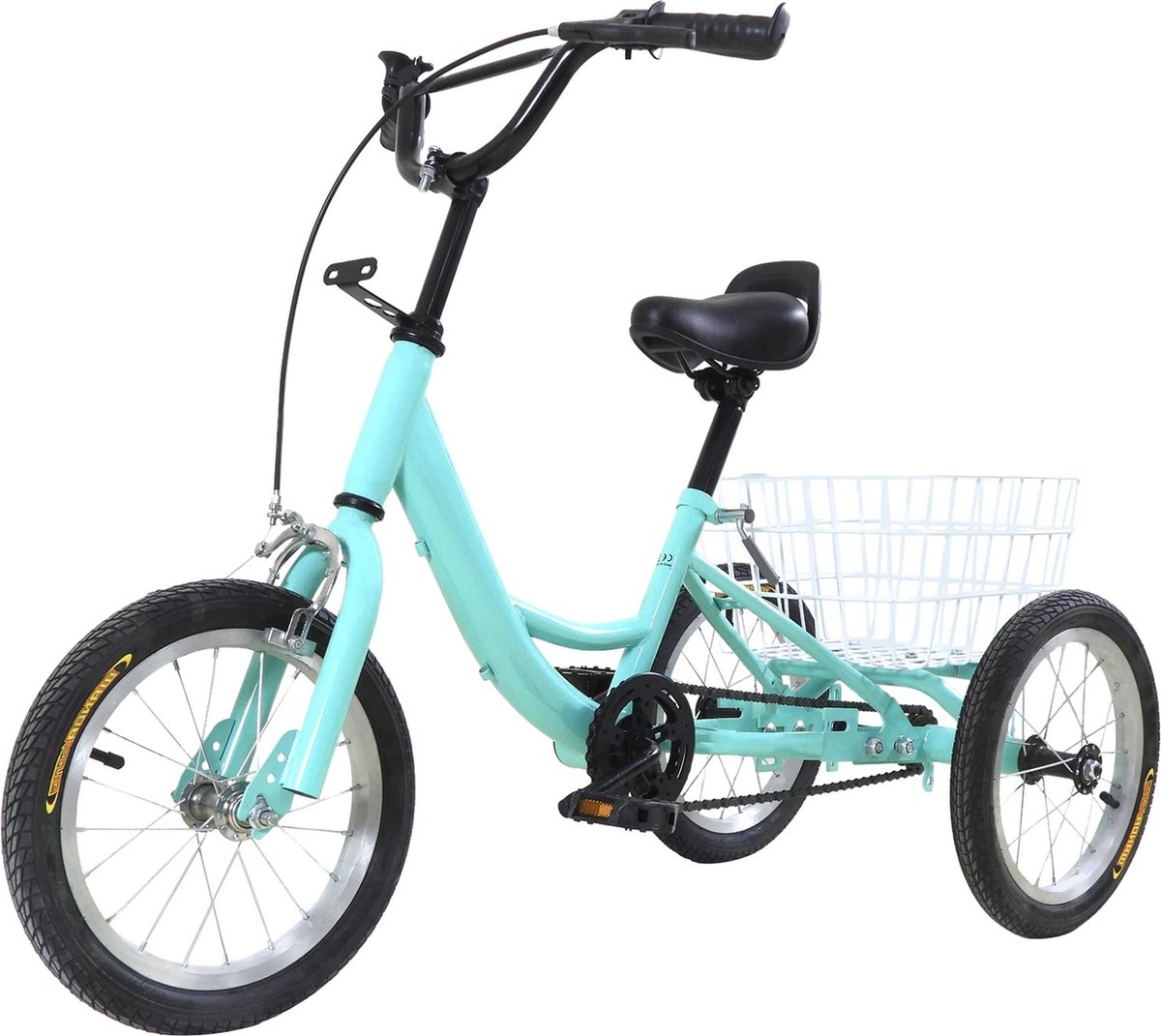 Gran Vida® - Driewieler - Geschikt voor Kinderen - 14 Inch - Grote Achtermand - Verstelbare Stuur & Zadel - Lichtgroen (6150717533514)